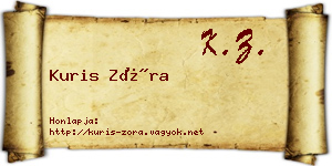Kuris Zóra névjegykártya